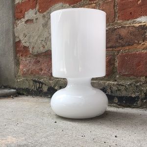 Postmodern white mold blown art glass vase